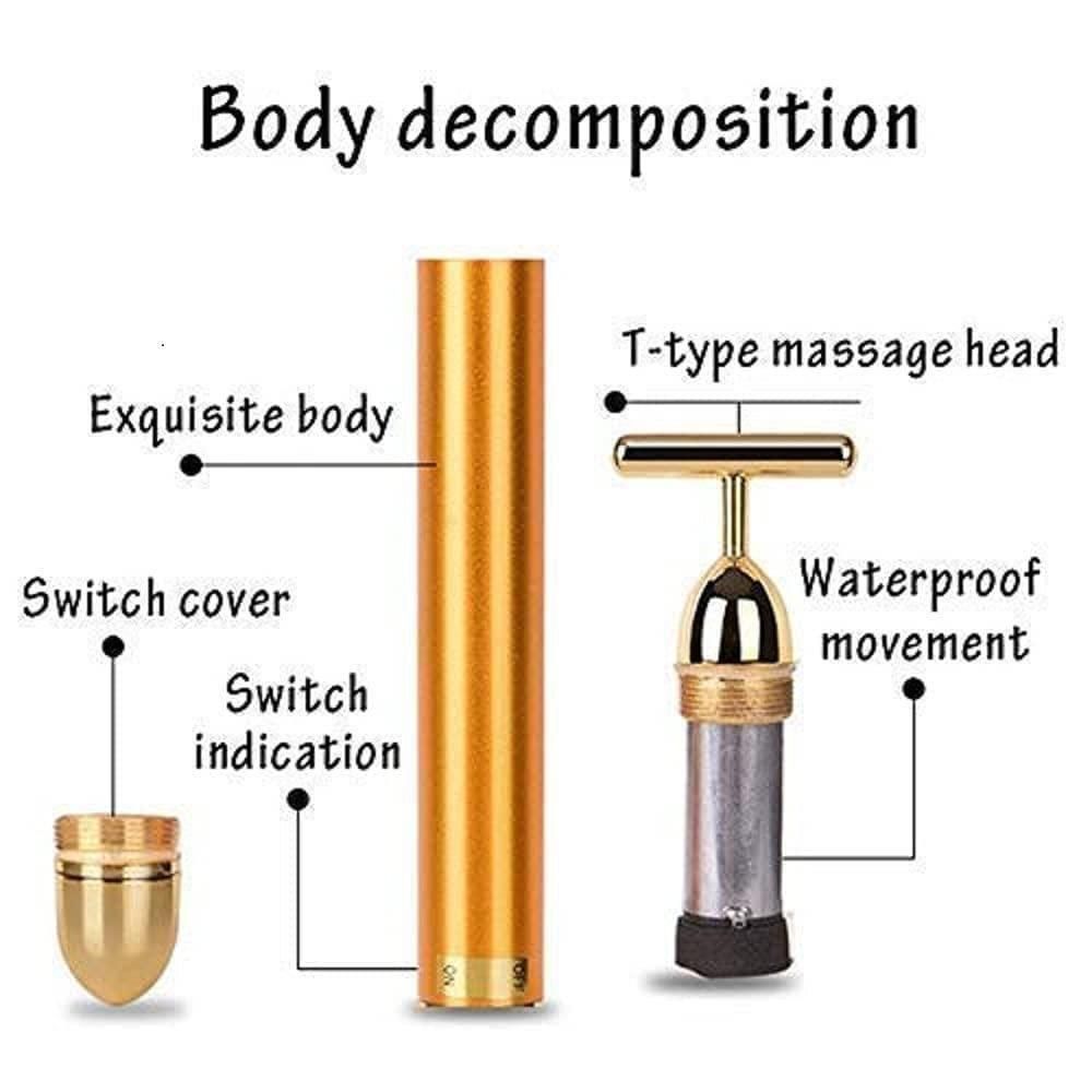 24K Gold Energy Beauty Bar Electric Facial Massage Roller - My Store